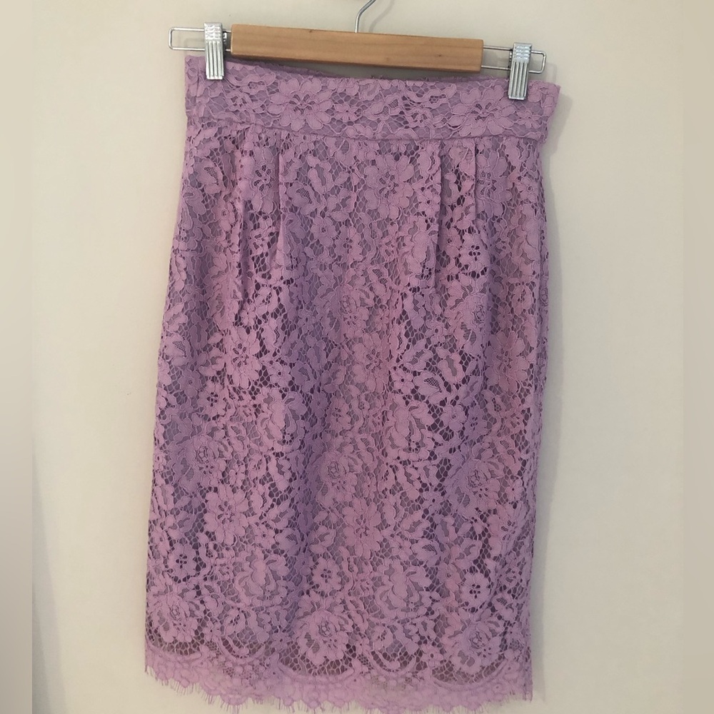 New with tags J crew violet lace skirt size 2P
